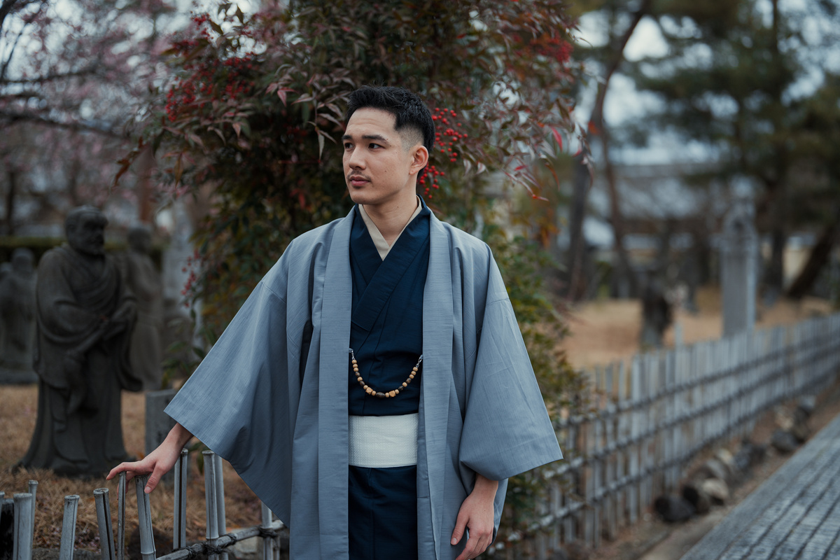 Japanese Man Wearing Kimono